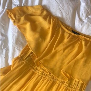 Yellow off the shoulder maxi